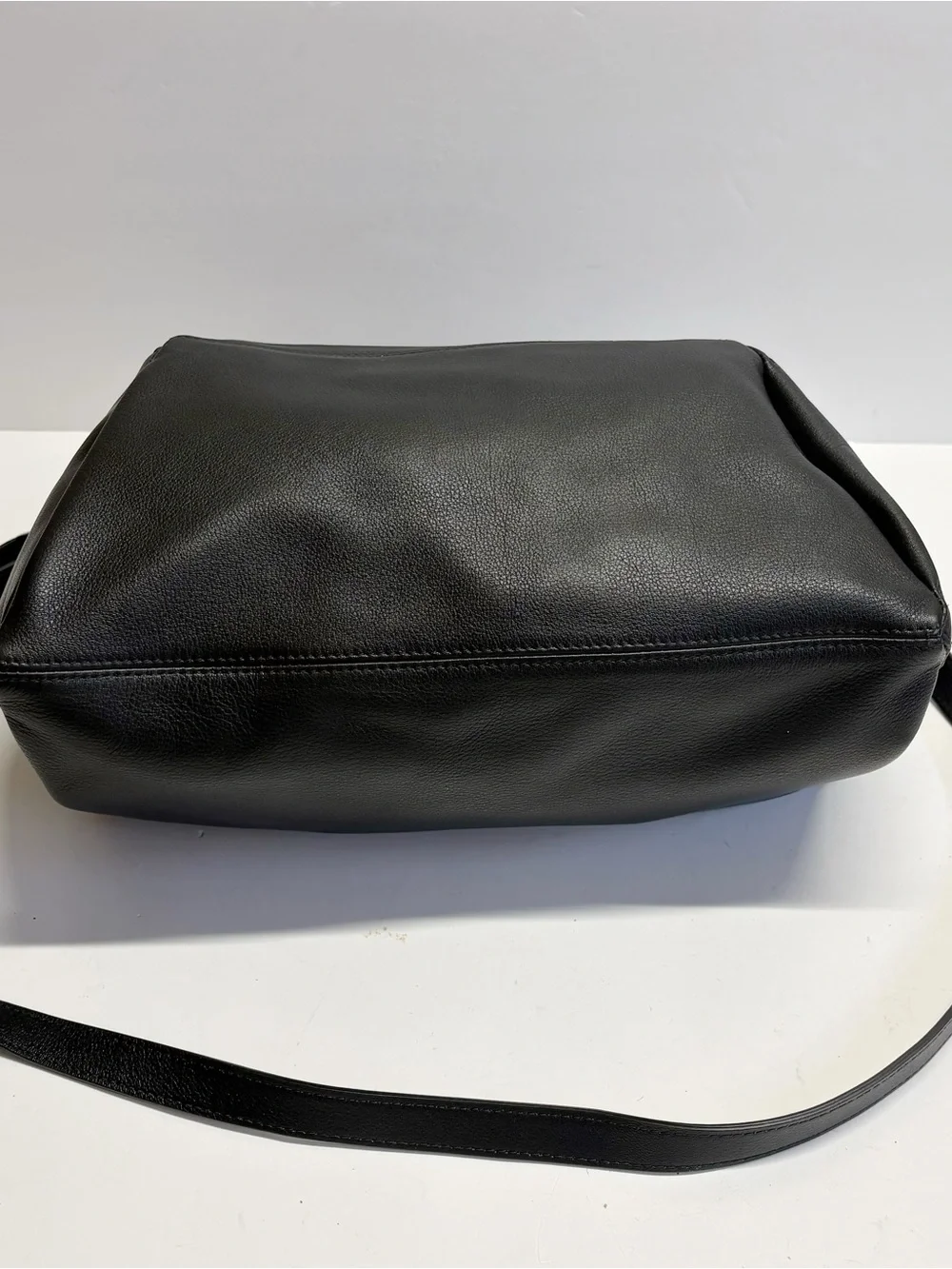 Rabeanco Black Leather Diamond Geometric Design Crossbody Bag Satchel